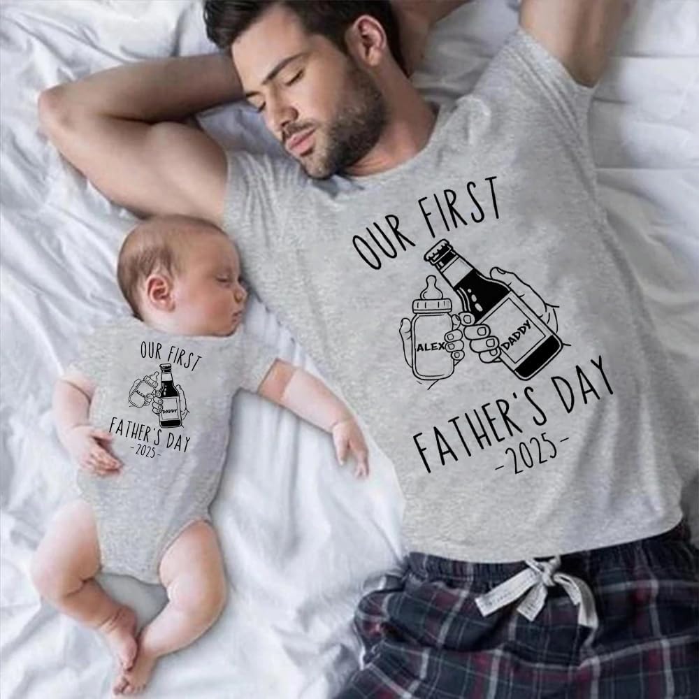 Personalized Dad SonMothers Day Matching T-Shirt Hoodie Set Custom Design
