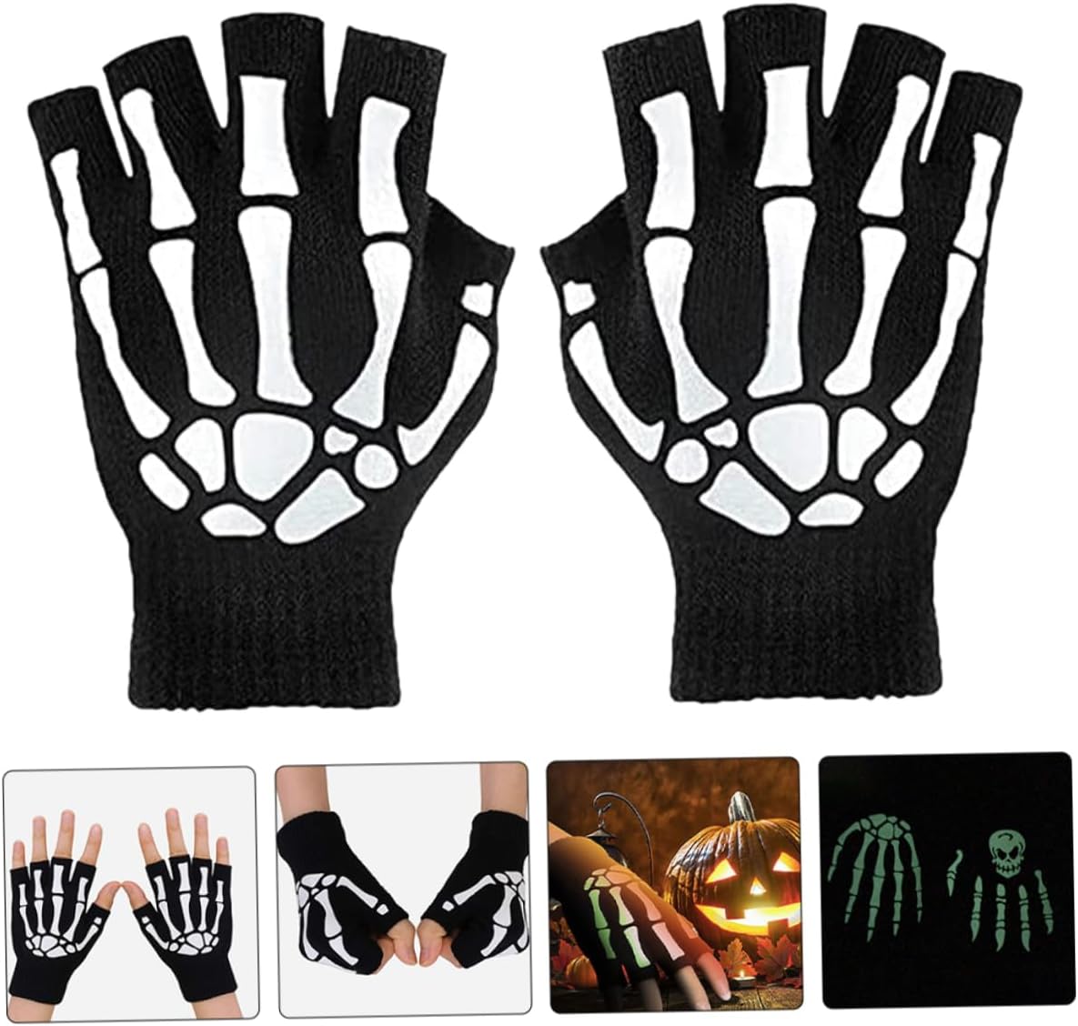 Ipetboom Spooky Skeleton Gloves Halloween cosplay