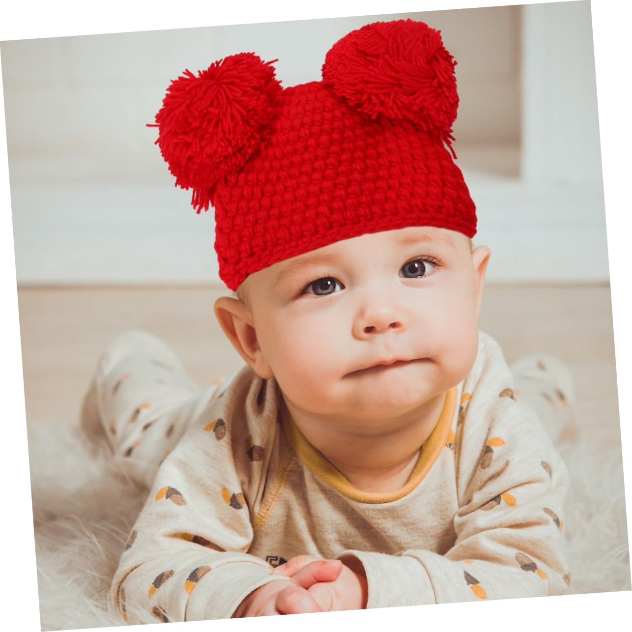 Winter Warm Christmas Hat for Boys - Red
