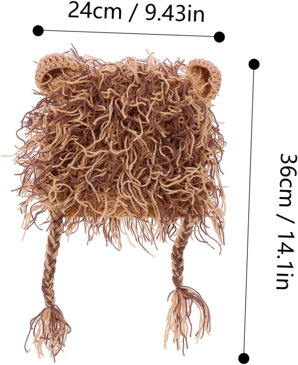 Knitted and Fashionable Lion Headdress for Toddlers