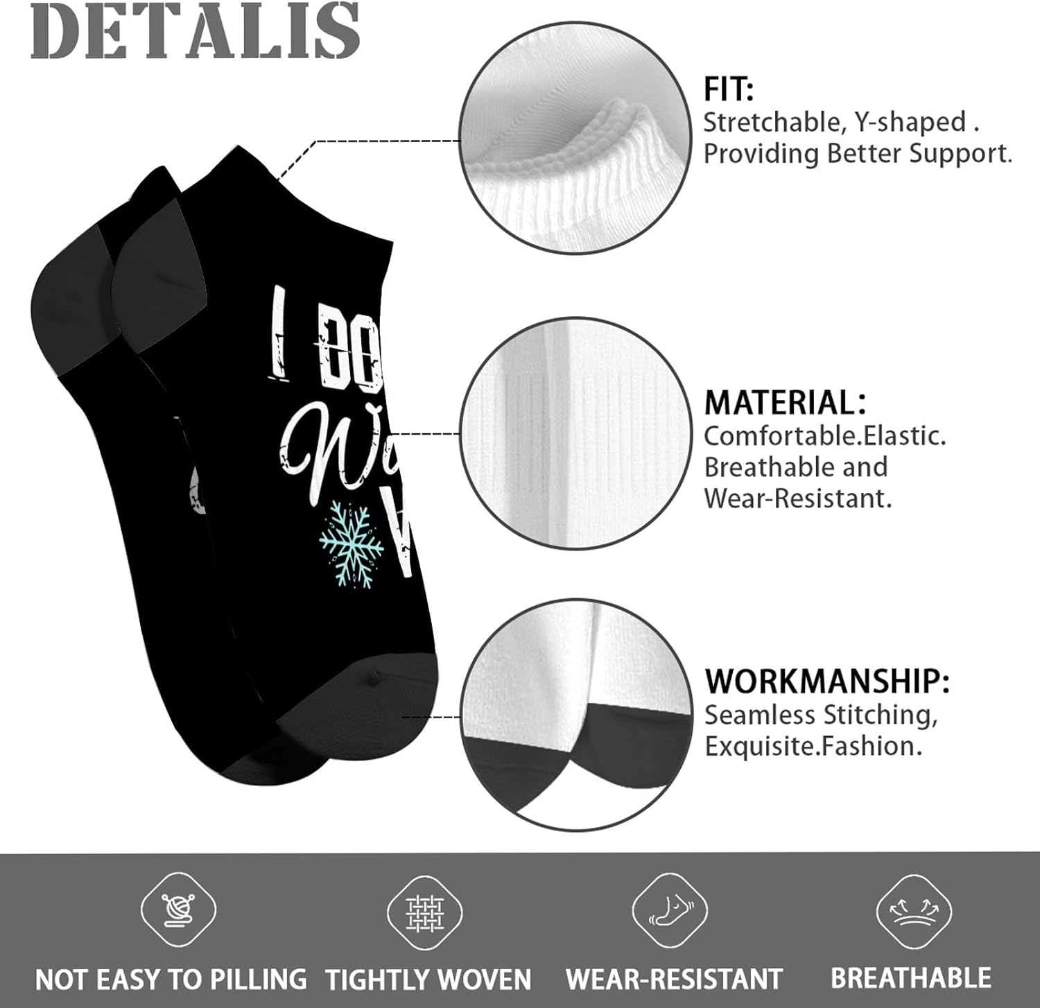 Funny Hidden Crew Socks for Boys