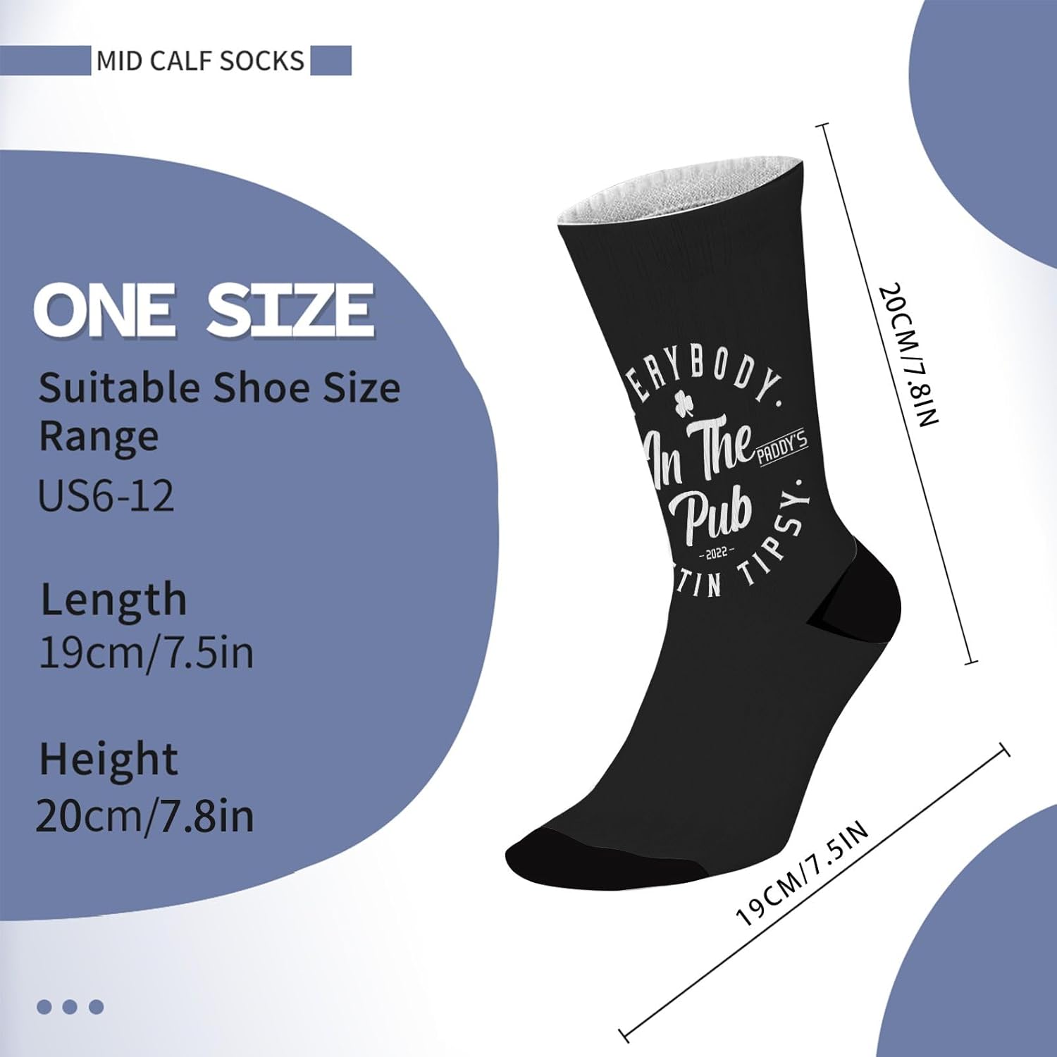 St Patricks Day Mens Cute Knee High Socks