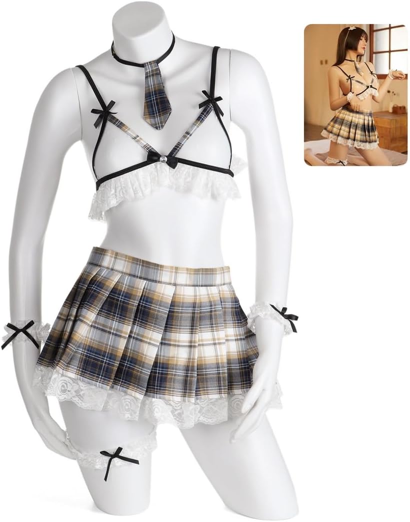 Sleek Plaid Schoolgirl Outfit for Cosplay
