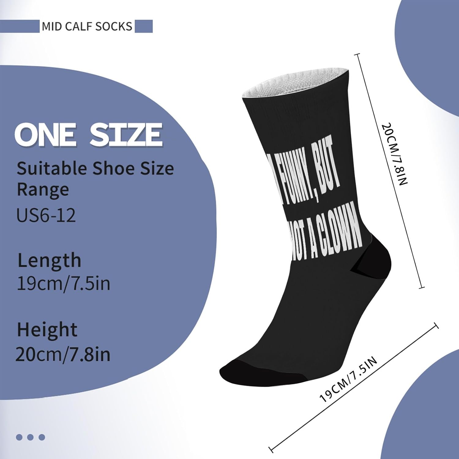 Mens Socks Long Booty Socks Funny Socks for Boy Casual Socks Men