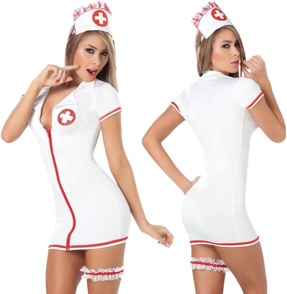 NaRHbrg Womens Nursing Cosplay Lingerie Set