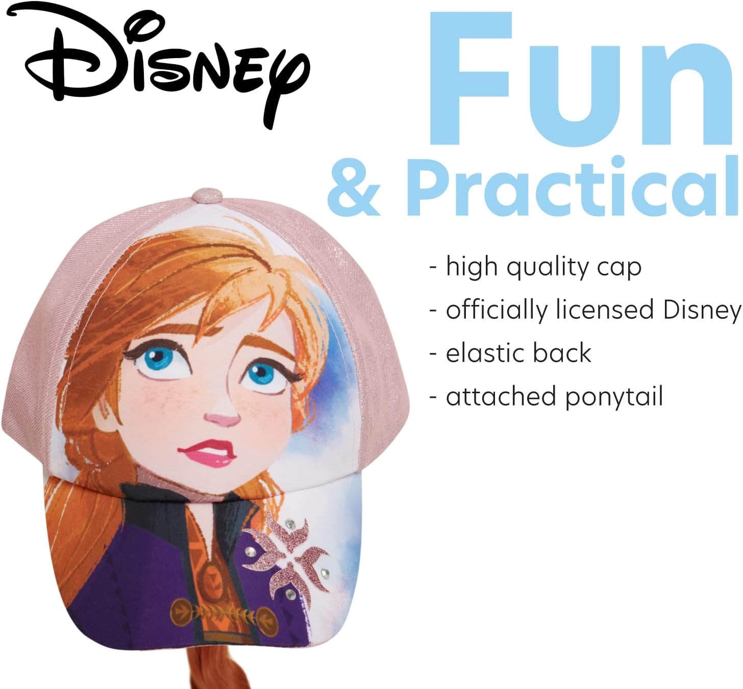 Disney Girls Frozen 2 Elsa Anna Baseball Cap for Kids