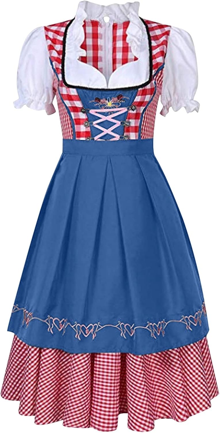 OVG Halloween Womens German Dirndl Dress Cosplay Costume - Bavarian Oktoberfest impressed