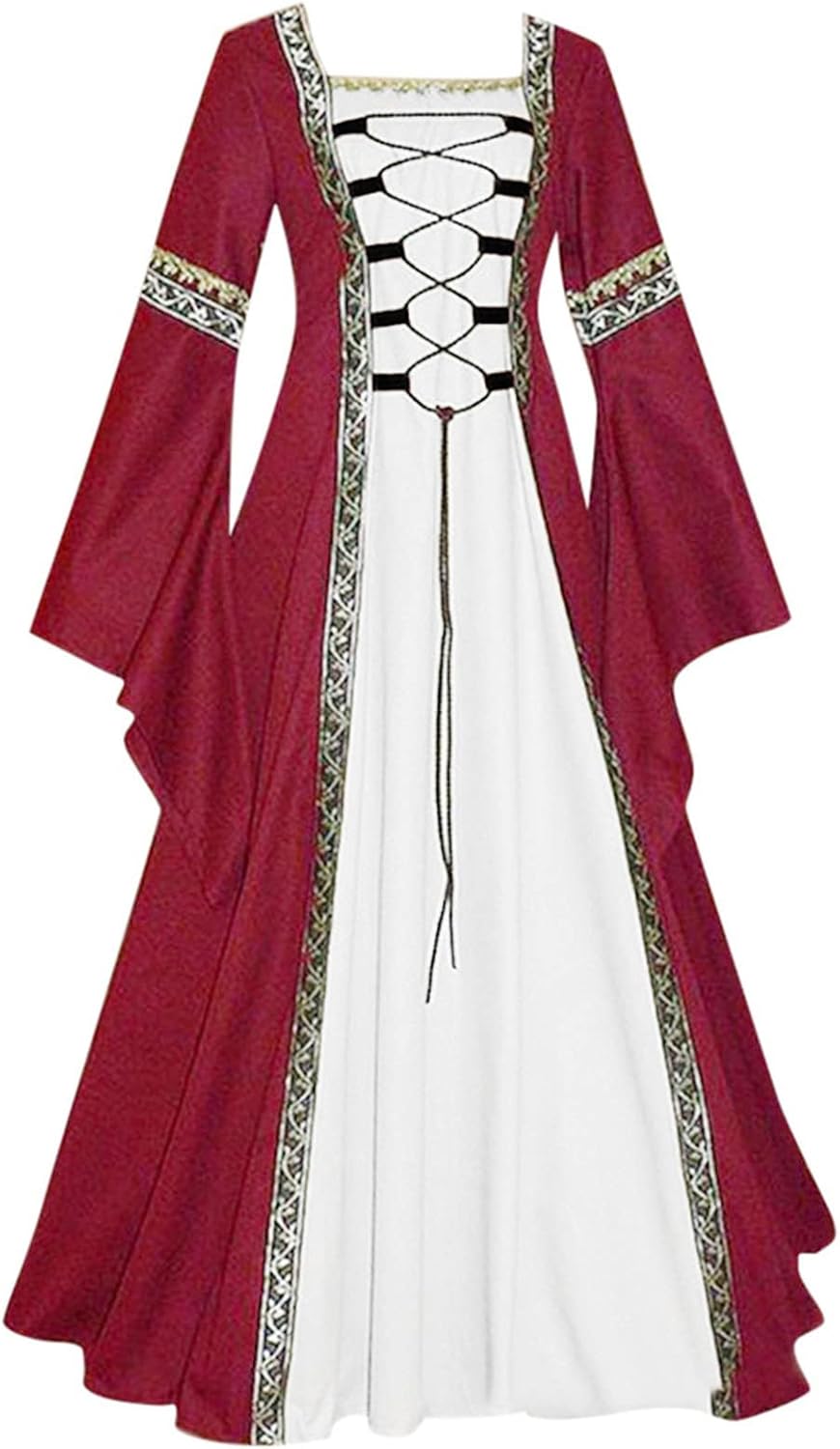 YELLDesk Plus Size MedievalNineteenth-Century Dress for Women Snowgoat Style