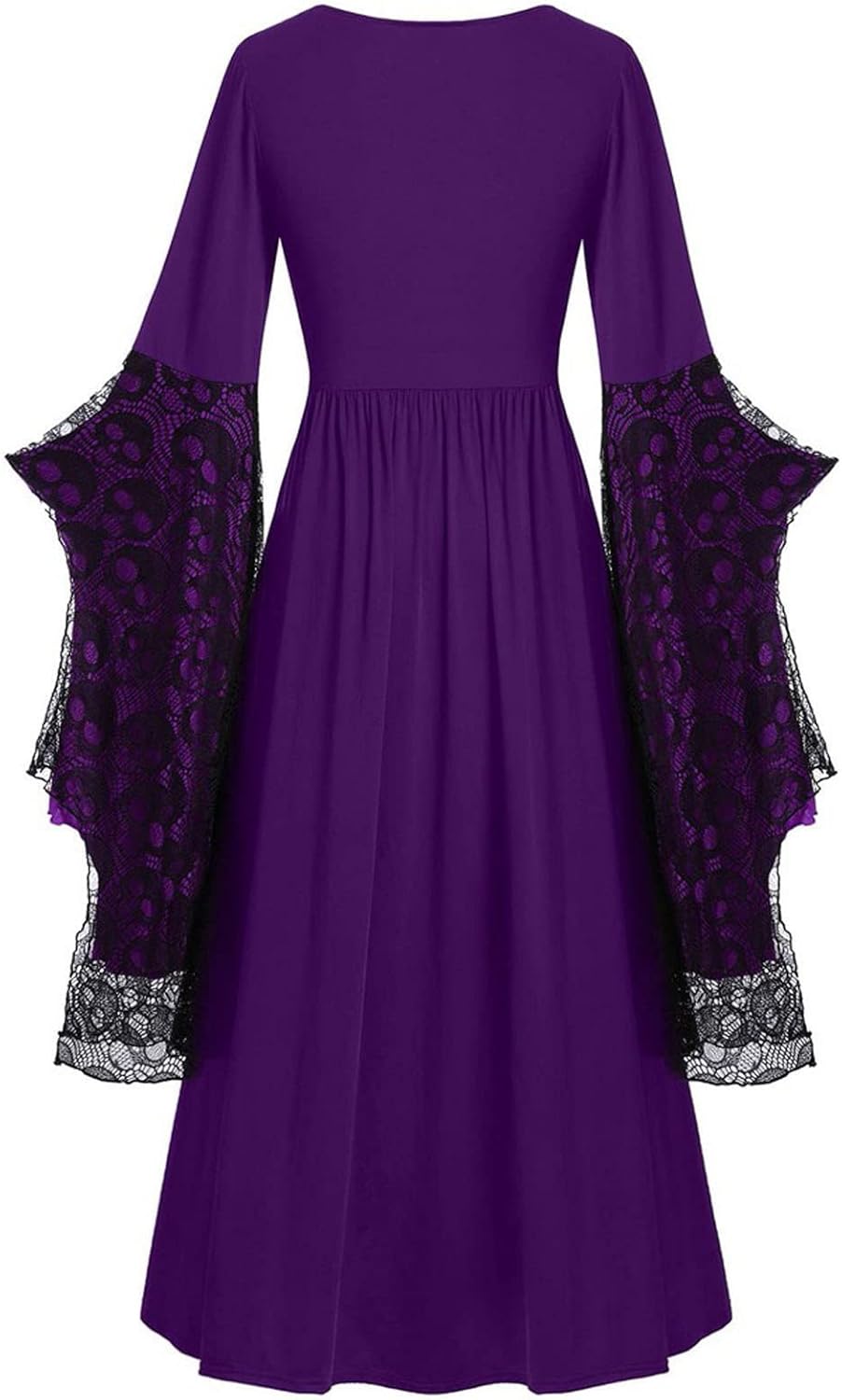 TIGENA Halloween Plus Size Witch Costume Long Sleeve Gothic Medieval Dress