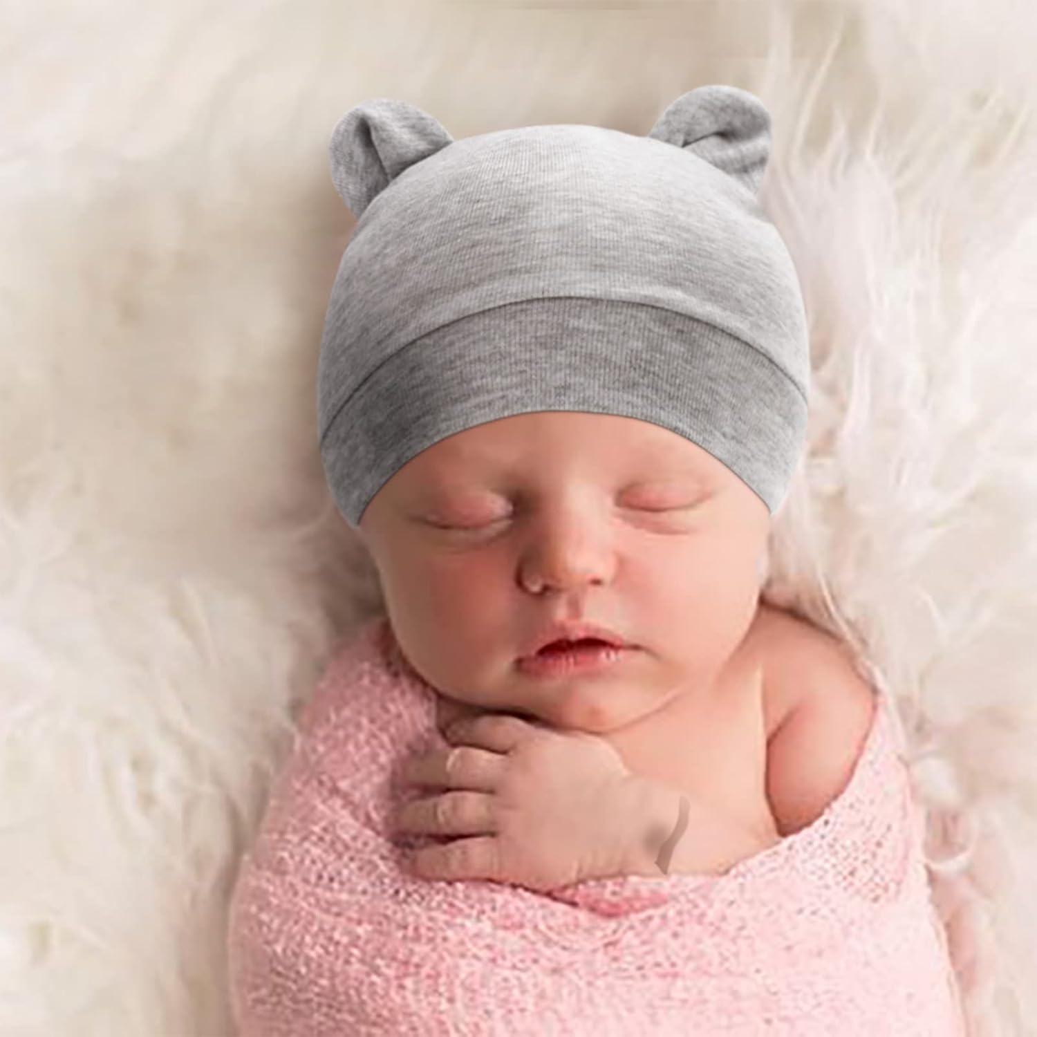 Premium Soft Cotton Baby Beanie for Newborns