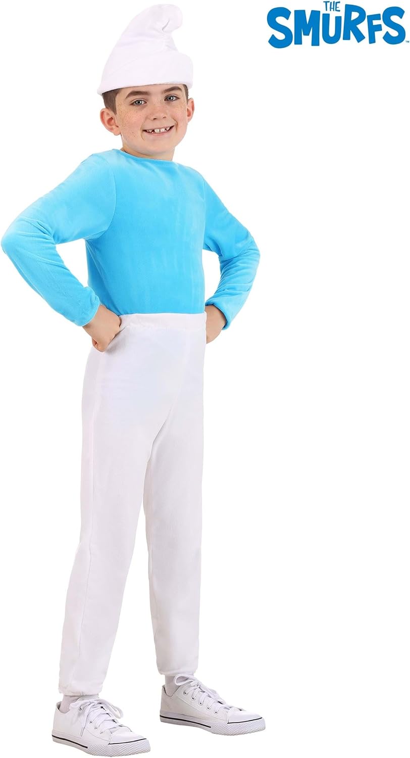 The Smurfs Smurf Costume for Boys - Halloween 80s Cartoon Character