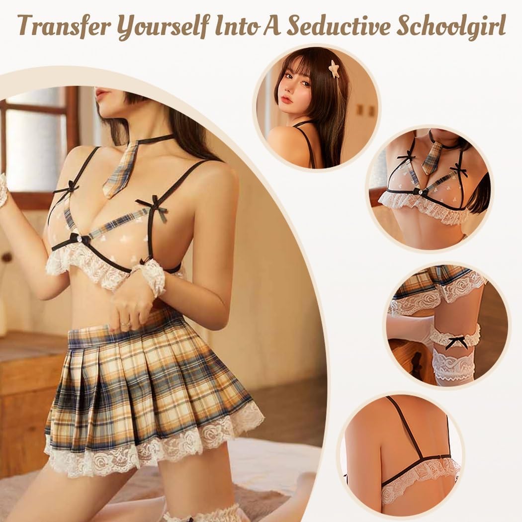 Sleek Plaid Schoolgirl Outfit for Cosplay