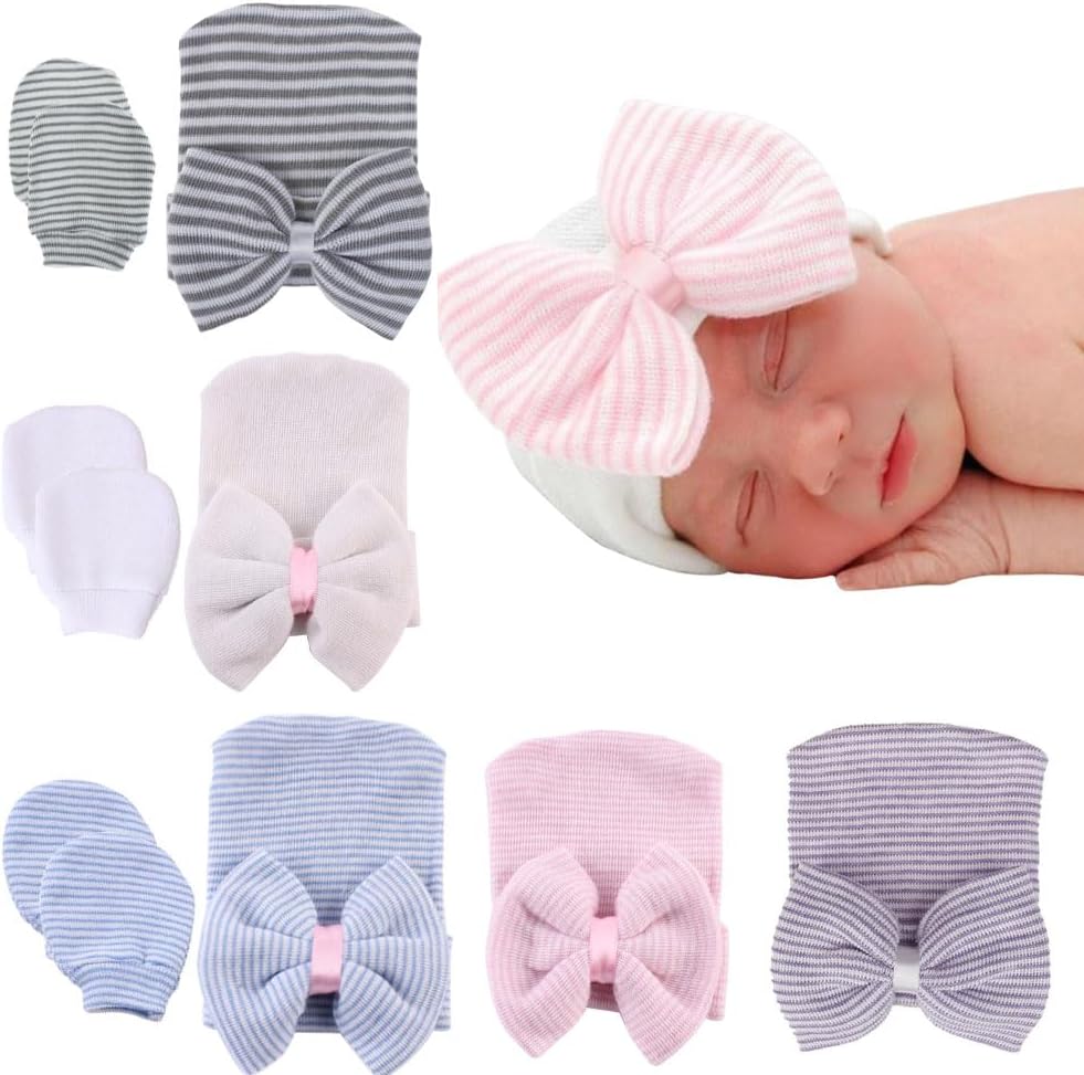 Baby Caps and Mittens Newborn Set for Boys Girls