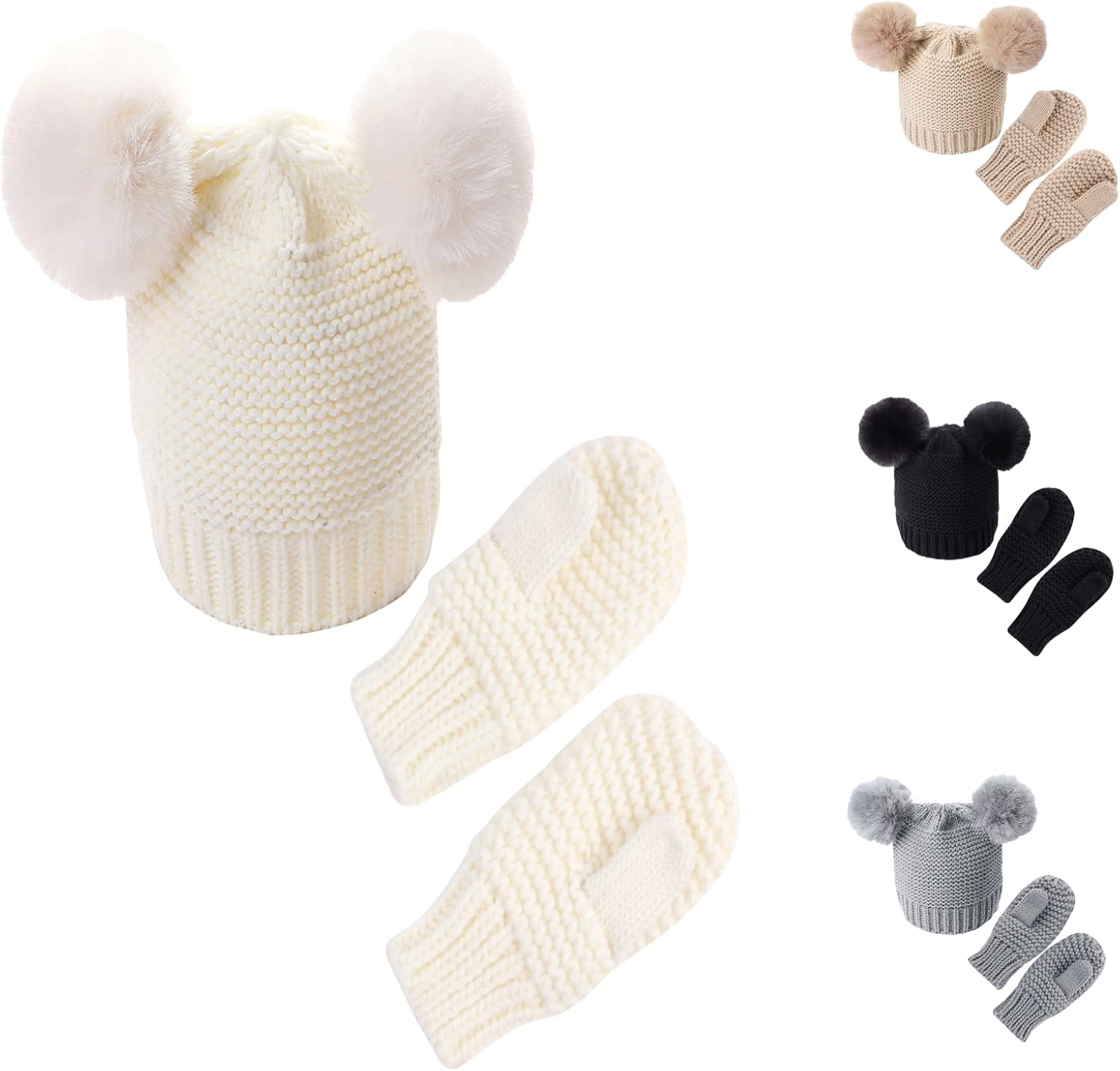 Winter Toddler Knit Hats Set