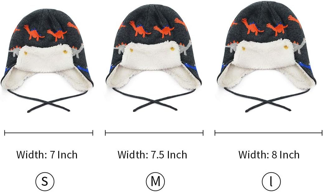 Zando Sherpa Lined Warm Fleece Pilot Hat Set for Baby