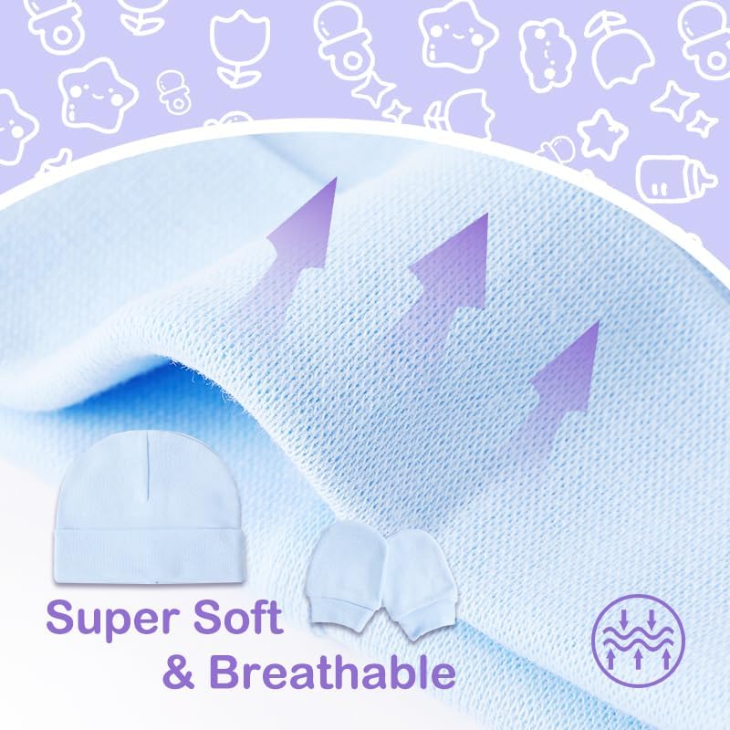 Tisoloow Baby Gloves Set for Newborn Toddler Soft Stretchy Temperature-Adjustable