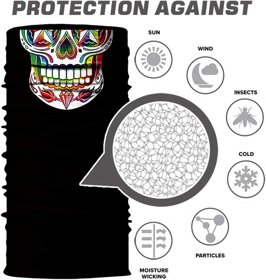 Seamless UV Protection Mask for Motorcycle Cycling - Soft 3D Print Bandana