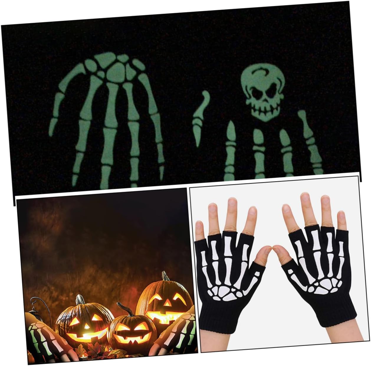 Ipetboom Spooky Skeleton Gloves Halloween cosplay