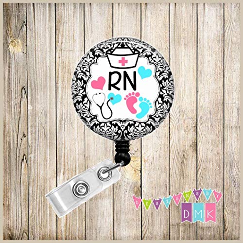 Nurse Hat with Stethoscope Charm and RN Badge Reel