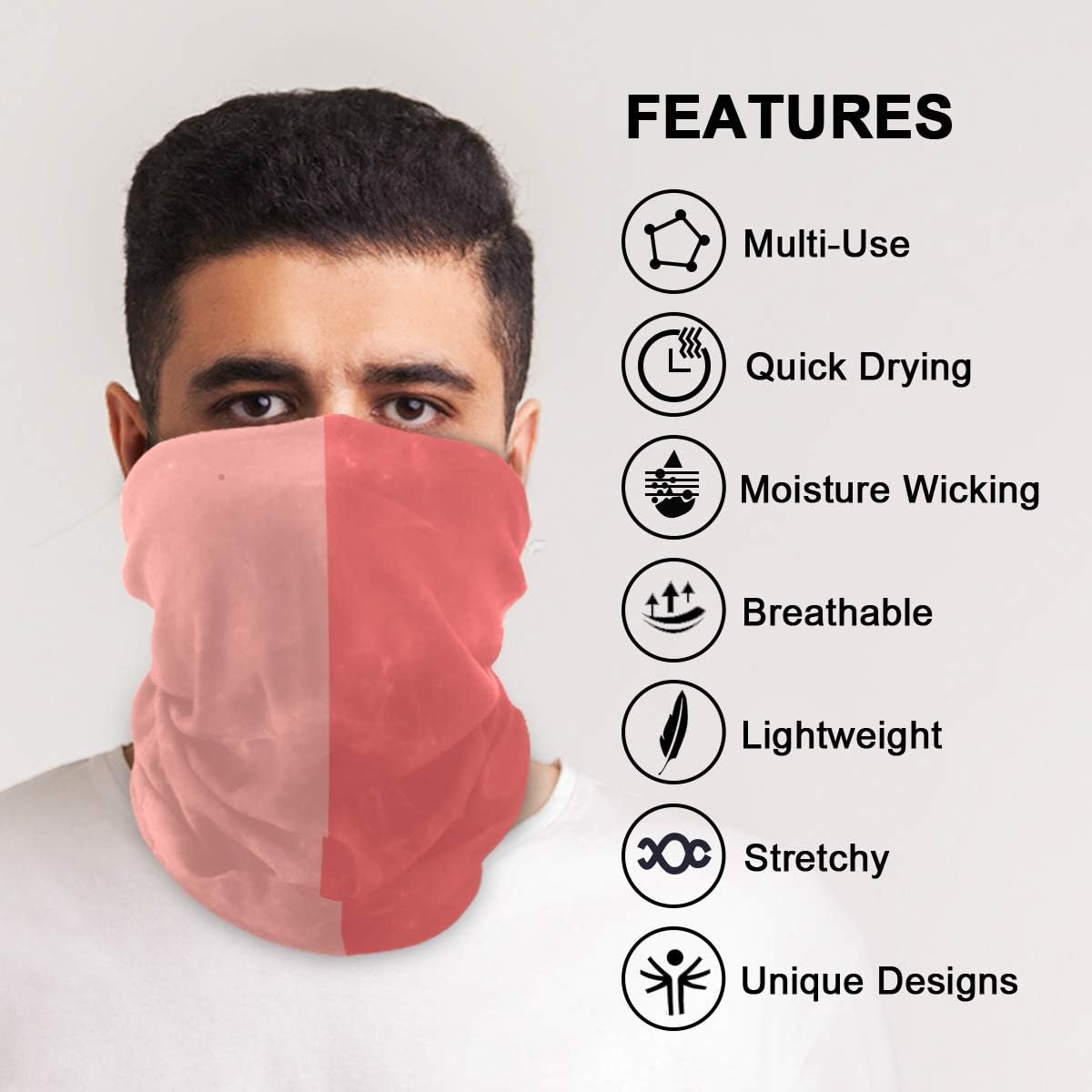 My Little Nest Unisex Pink Red Balaclava Headband Scarf Novelty Mask