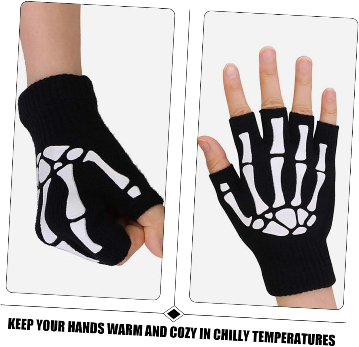 Ipetboom Spooky Skeleton Gloves Halloween cosplay