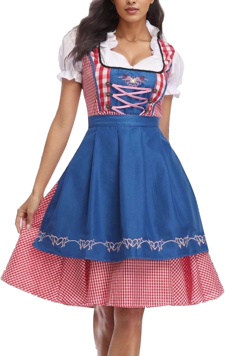 OVG Halloween Womens German Dirndl Dress Cosplay Costume - Bavarian Oktoberfest impressed
