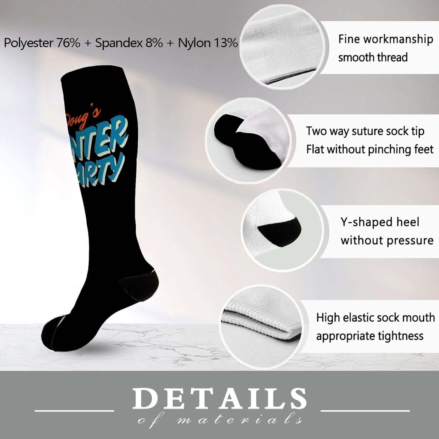 Dougs 2025 Winter Party Mens Dress Socks for Work More