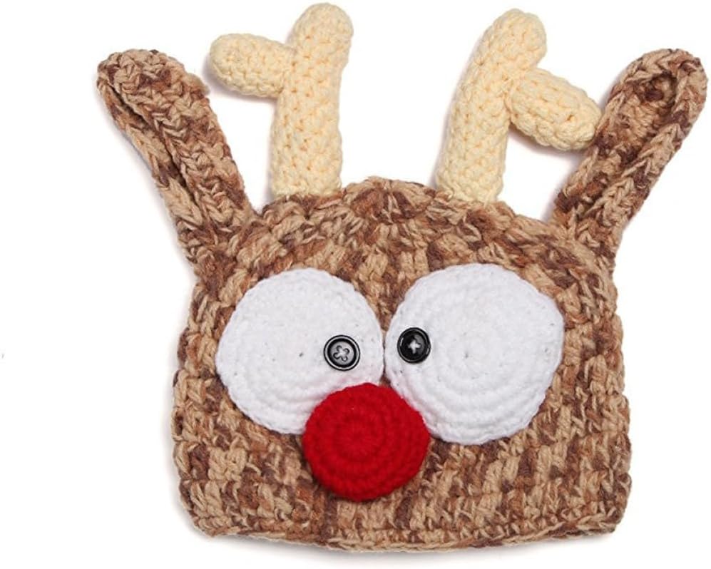 Newborn Reindeer Antler Knit Cap for Babies