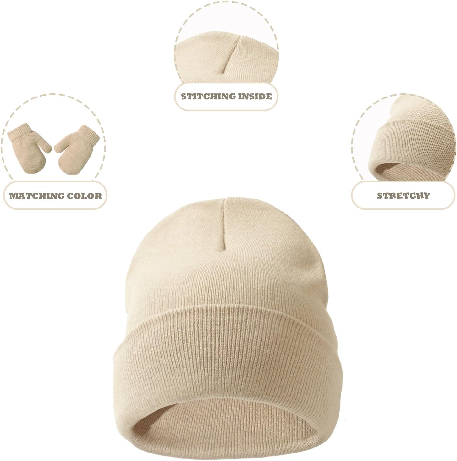 Protective Baby Hats Mittens Set for Infants and Toddlers