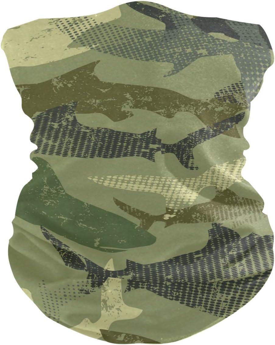 UV Protection Face Cover Novelty Camouflage Bandana for Adults Kids
