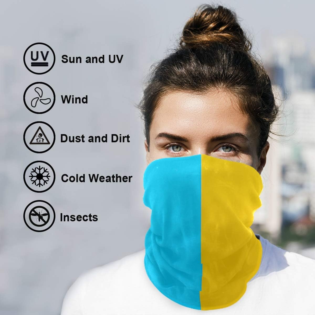 Unisex Magic Mask Headband Yellow Blue