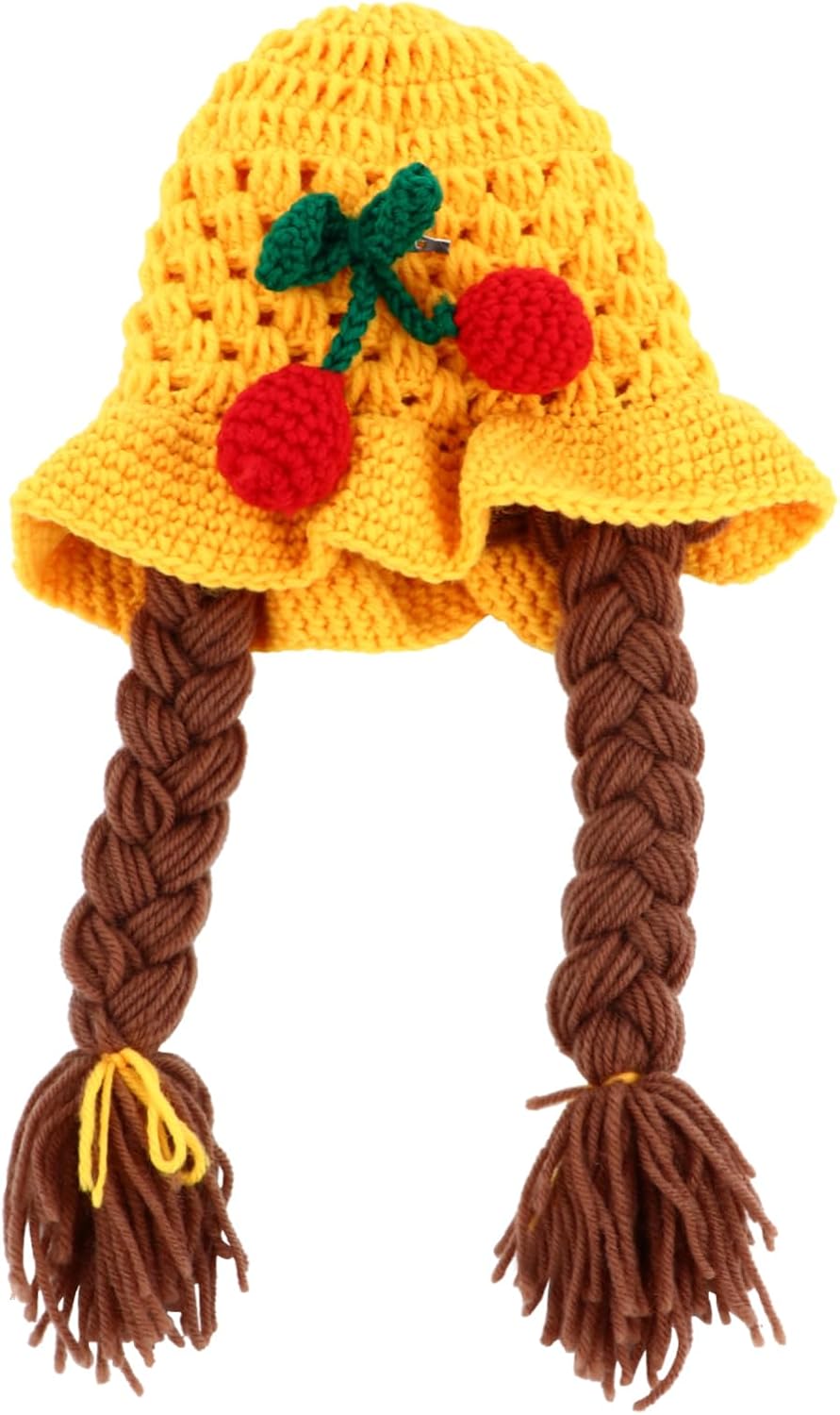 Stylish Cherry Design Handmade Wool Cap for Newborn Photography