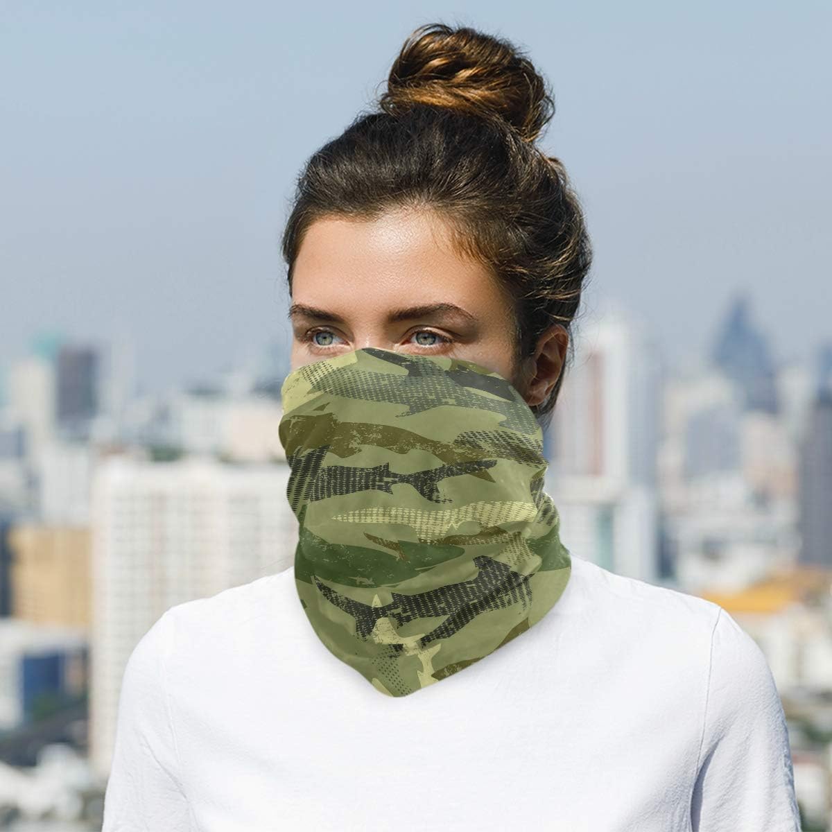 UV Protection Face Cover Novelty Camouflage Bandana for Adults Kids