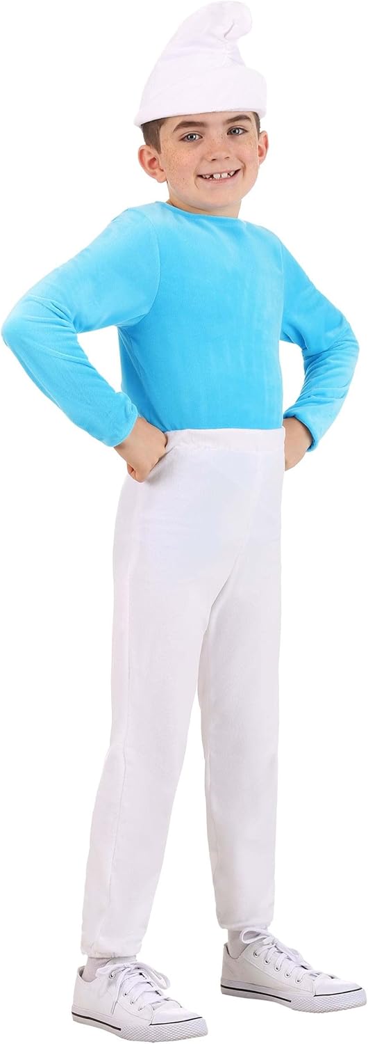 The Smurfs Smurf Costume for Boys - Halloween 80s Cartoon Character