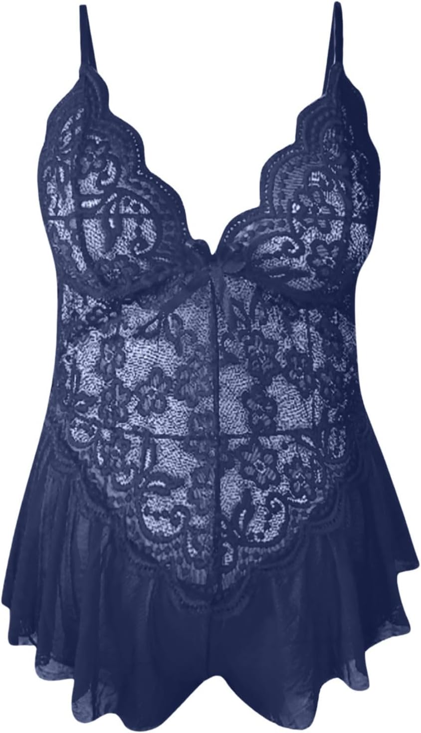 Sheer Mesh Babydoll Dress Nightie