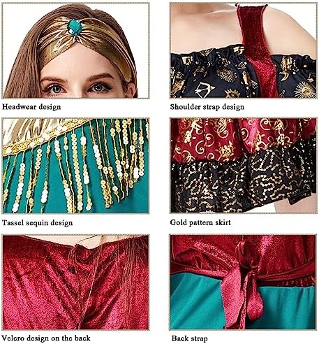 Langwei - Halloween Gypsy Girl Dress - Flowy Halloween Costume for Women