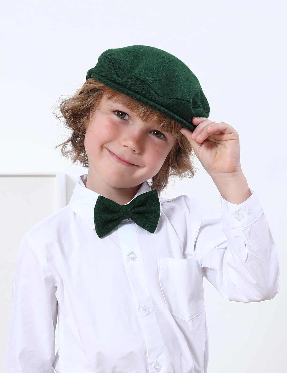 AJ DESIGN Baby Boy Driver Cap Set Newsboy Bow Tie 3M-8Y