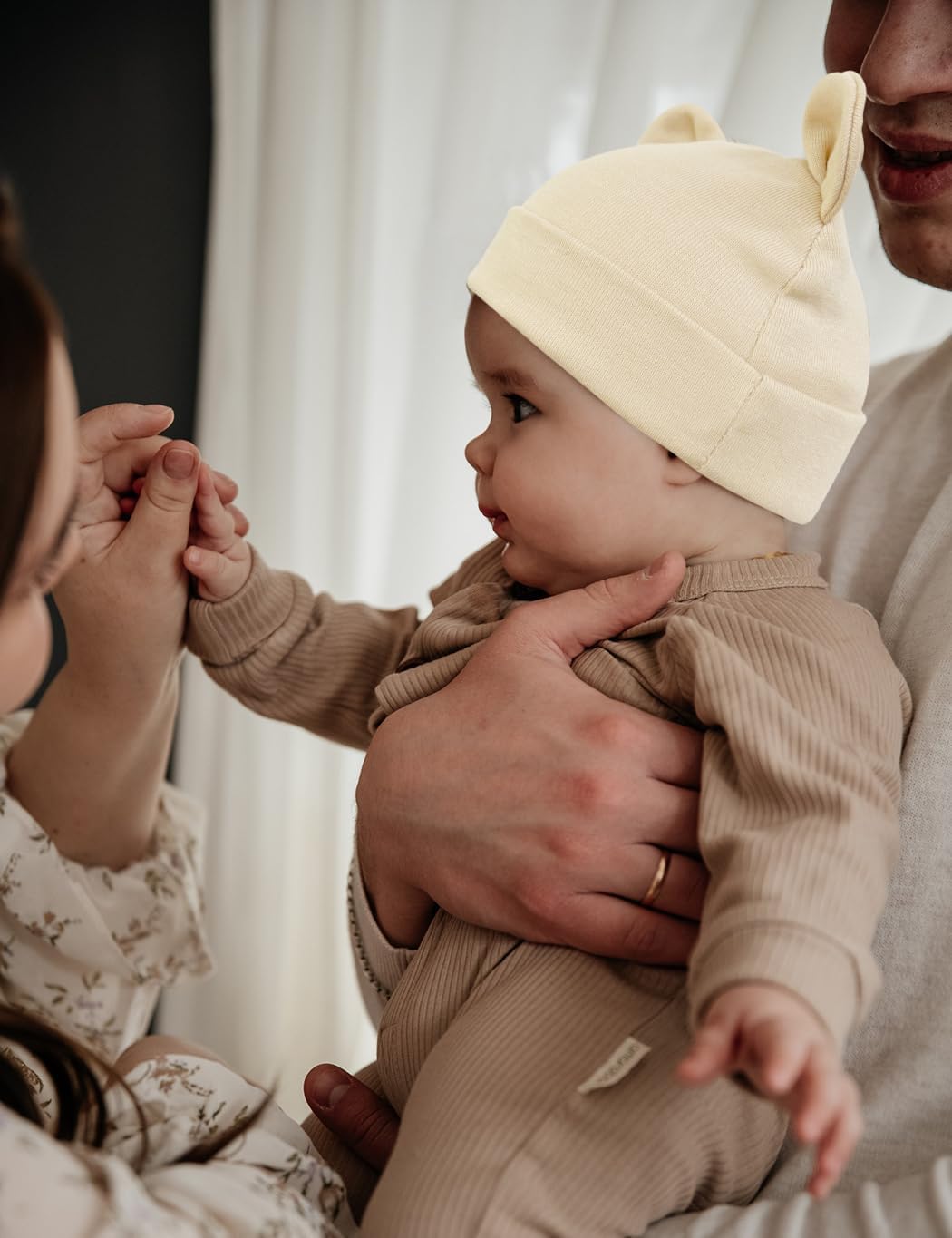 Cotton Newborn Bear Ears Hat for Unisex