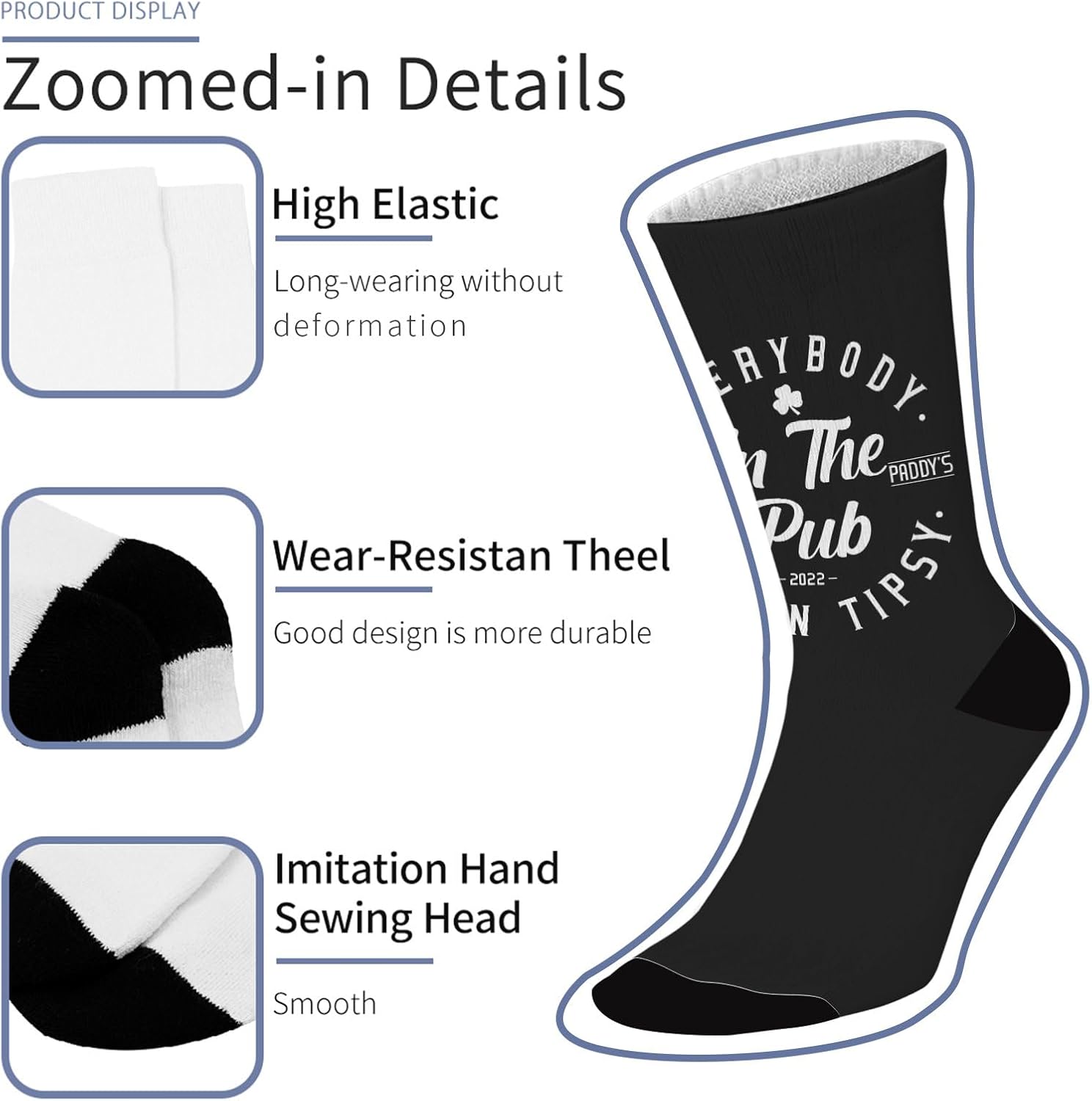 St Patricks Day Mens Cute Knee High Socks