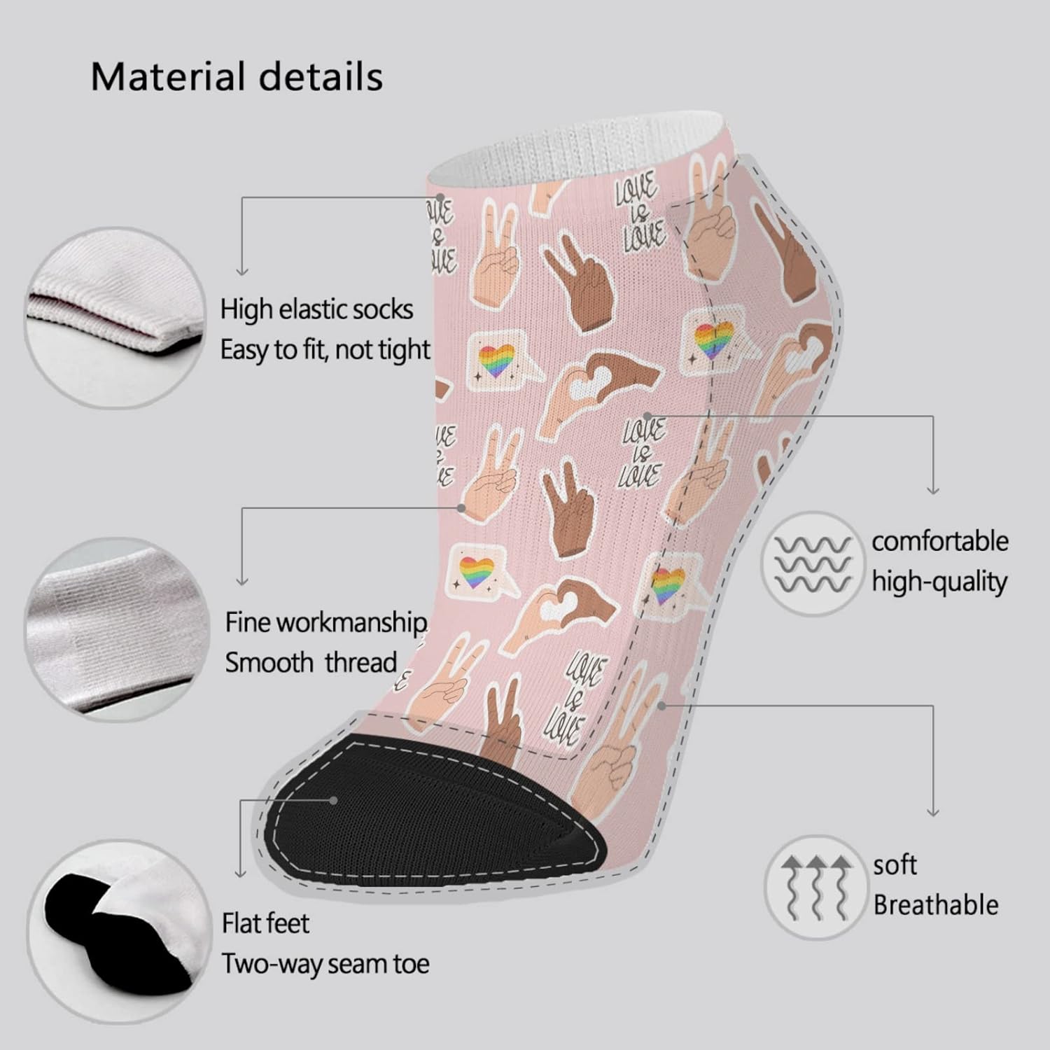 Comfortable Ankle Socks for Men - One Size Fits Most