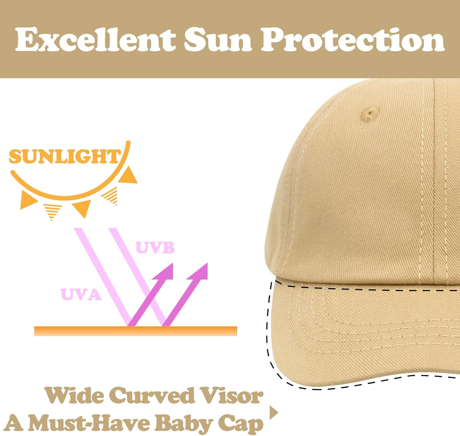 Adjustable Toddler Baseball Hat for Sun Protection