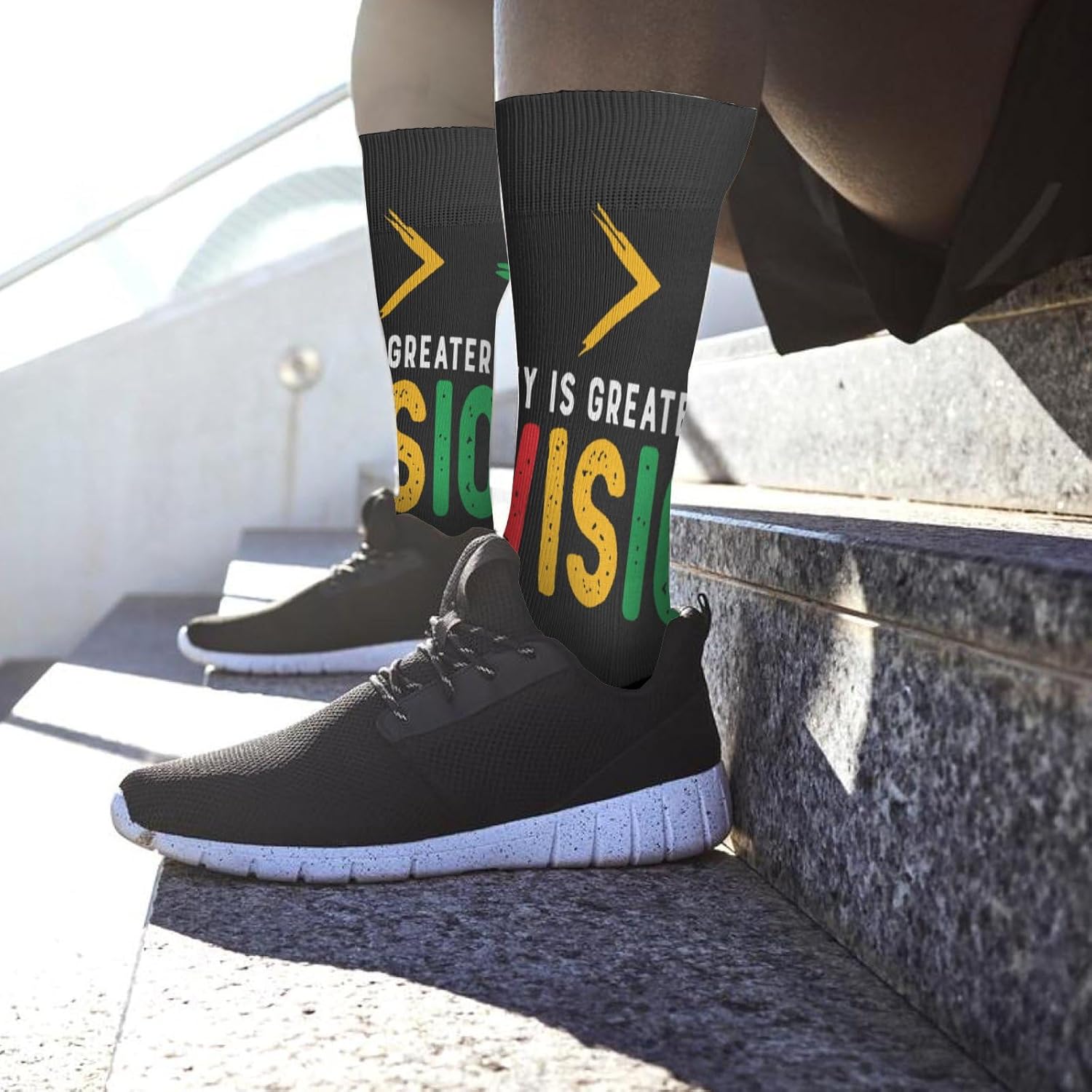 Equalitys Is Greater Than Division Math Black History Socks