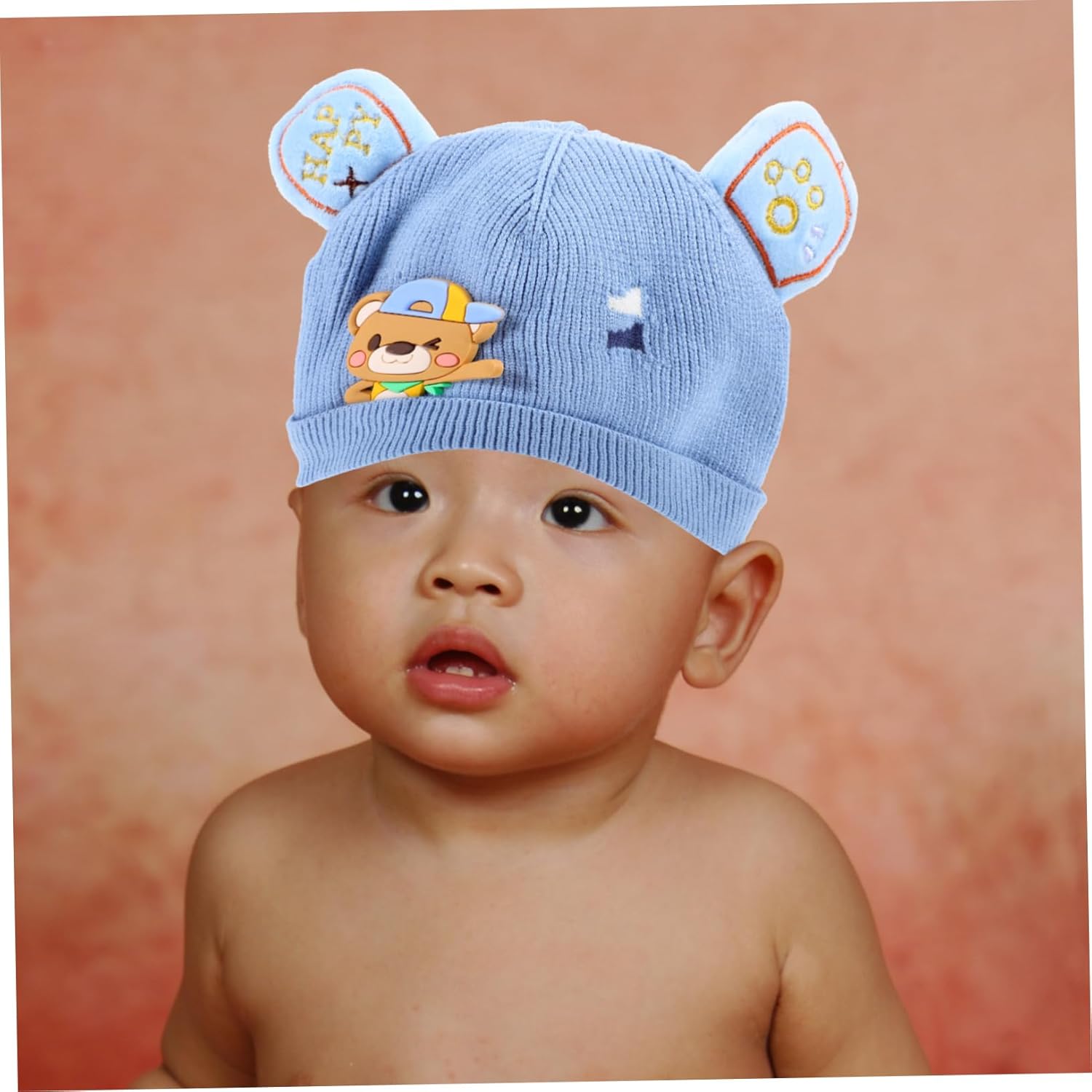 Cute Bear Knitted Hat for Boys Autumn Winter