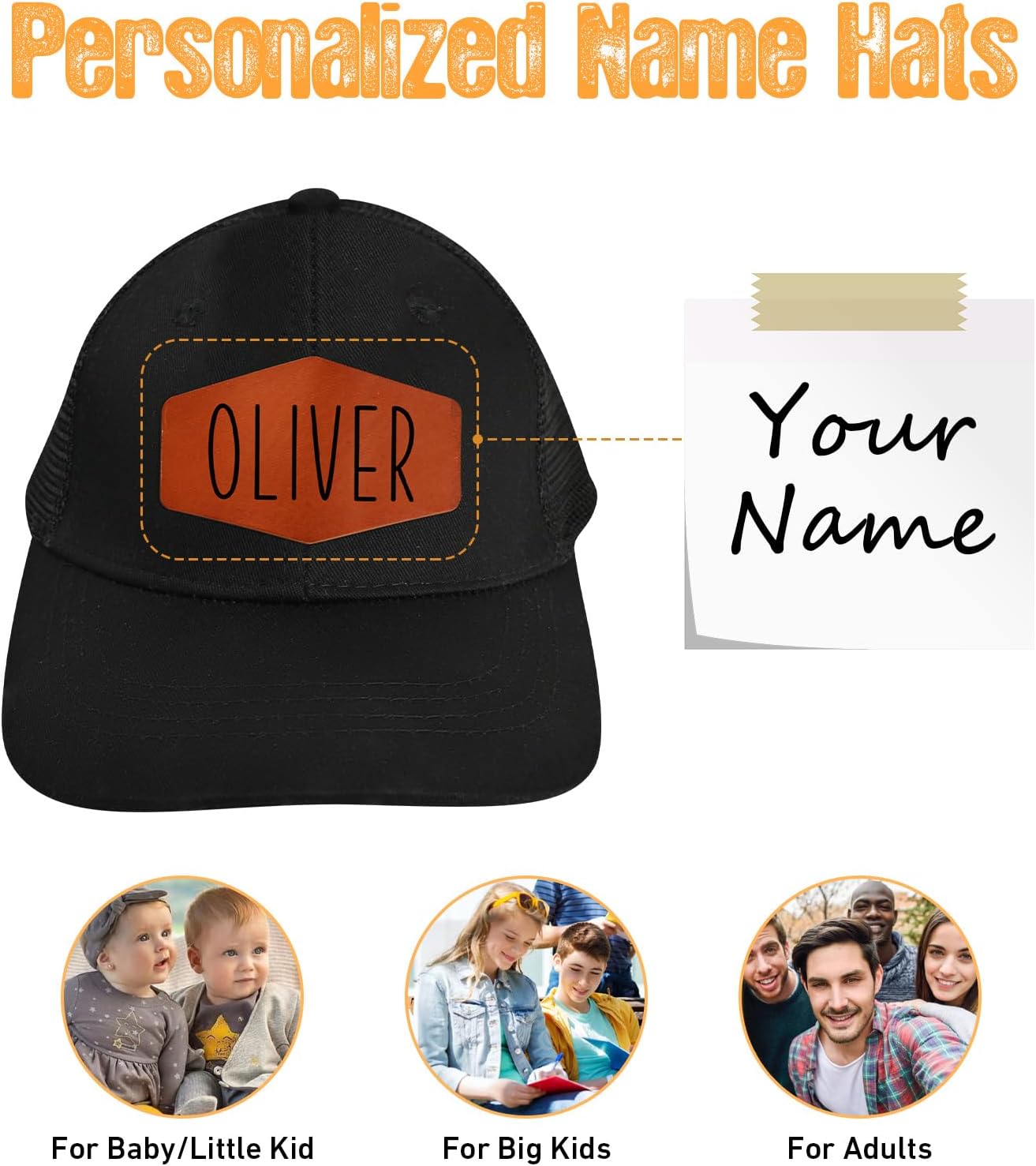 Personalized Toddler Baseball Cap with Leather Patch