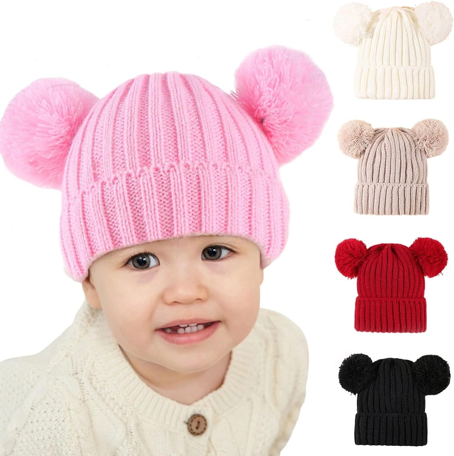Winter Cutie Paws Winter Toddler Bear Pompom Hat