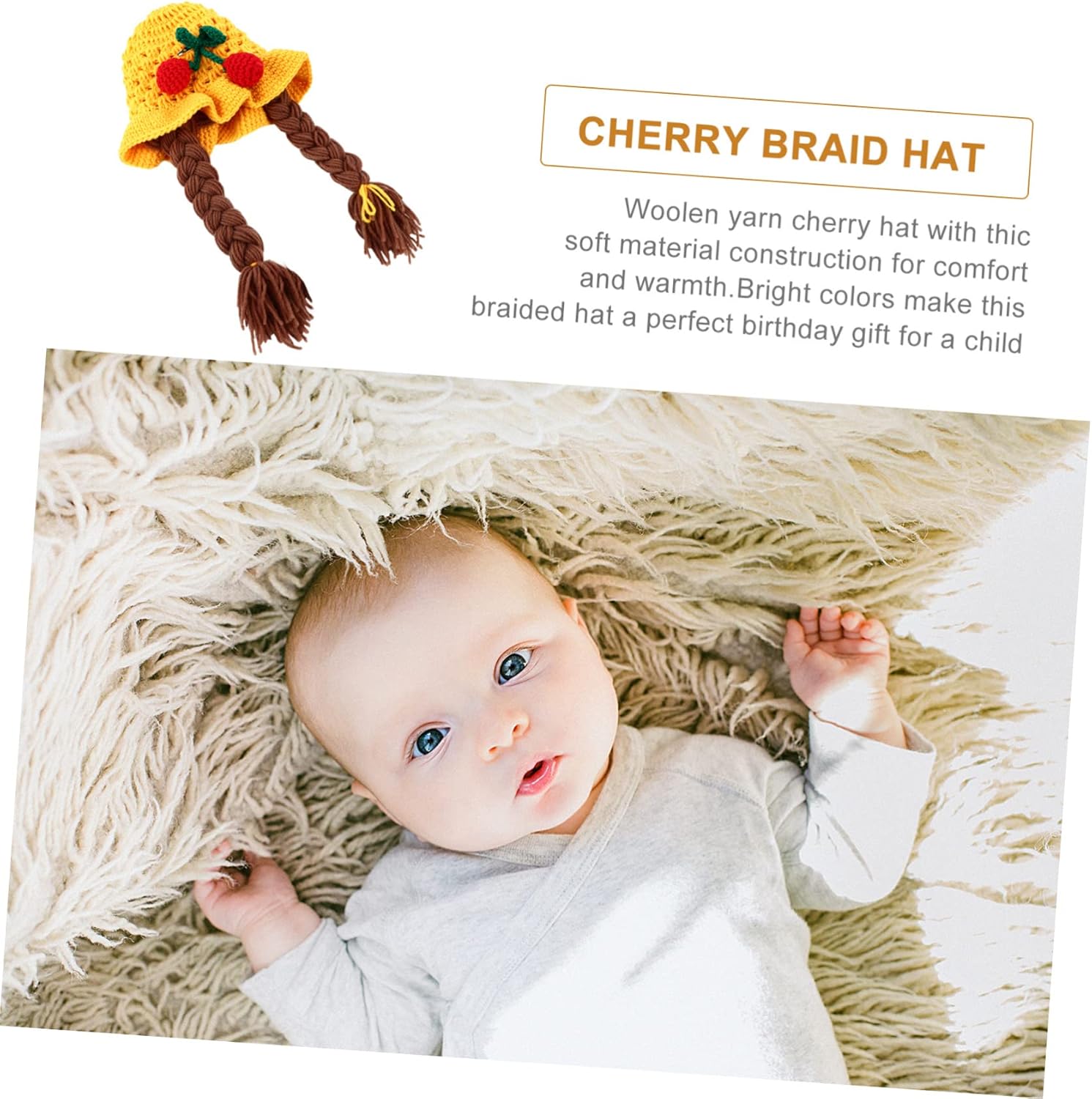 Didiseaon Knitted Cherry Pattern Winter Hat for Boys and Girls