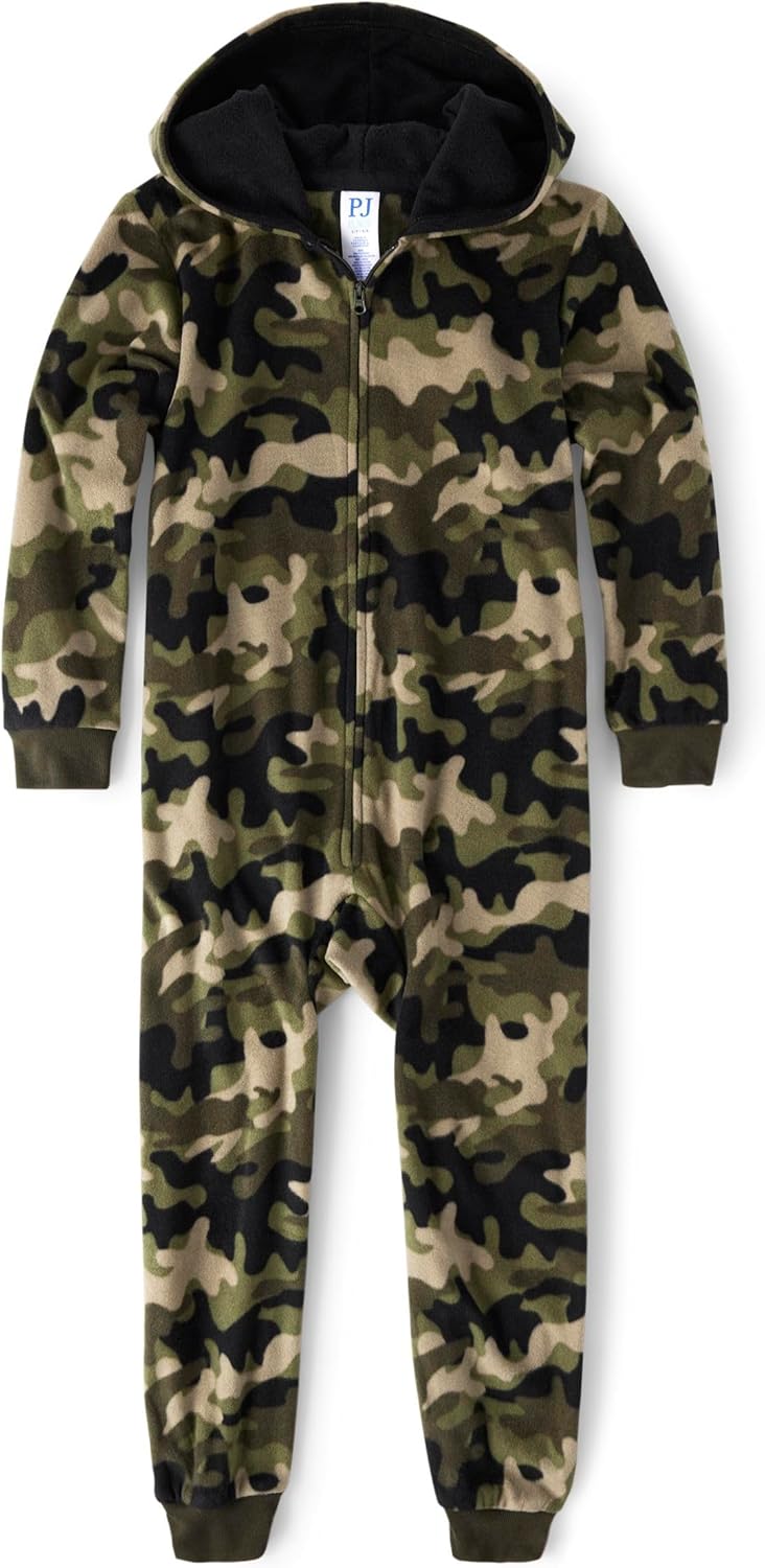 boys long sleeve zip-up pajama