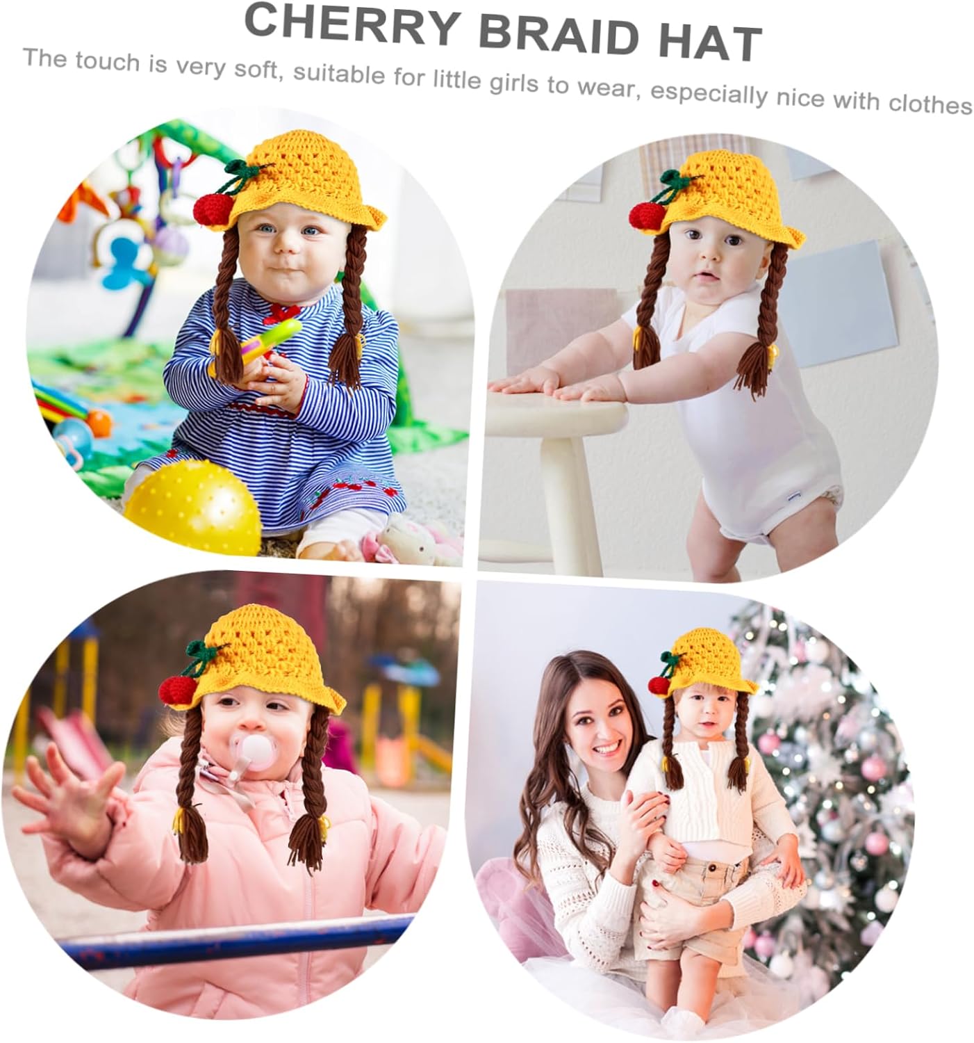 Didiseaon Knitted Cherry Pattern Winter Hat for Boys and Girls
