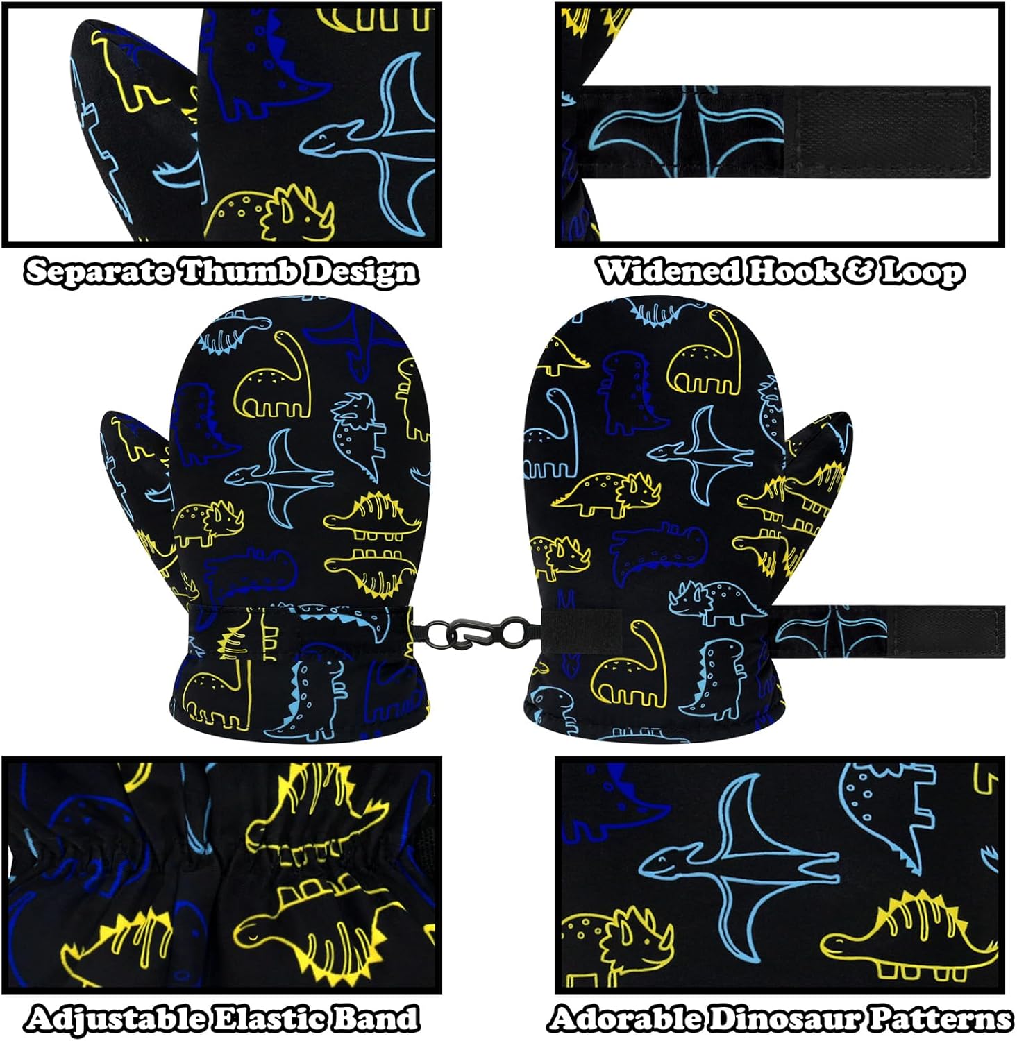 Sarfel Waterproof Toddler Mittens Warm Durable Winter Gloves for Kids