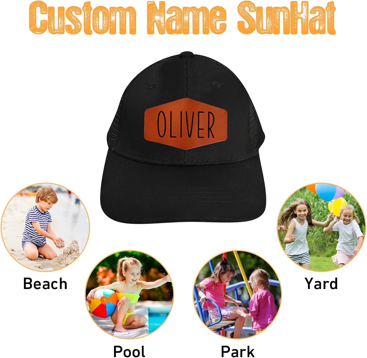 Personalized Toddler Baseball Cap with Leather Patch